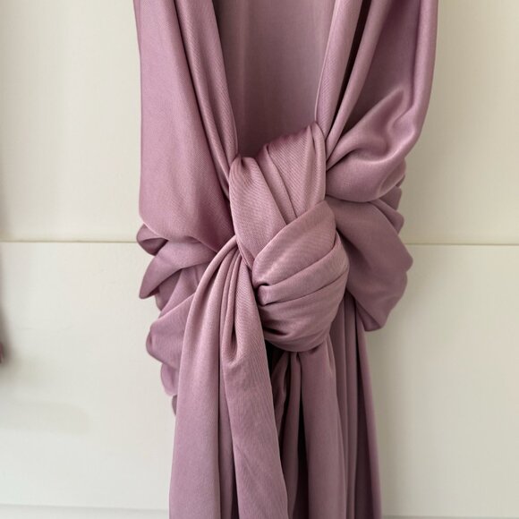 Helsa Slinky Jersey Sarong Maxi Dress In Elderberry - Picture 7 of 15
